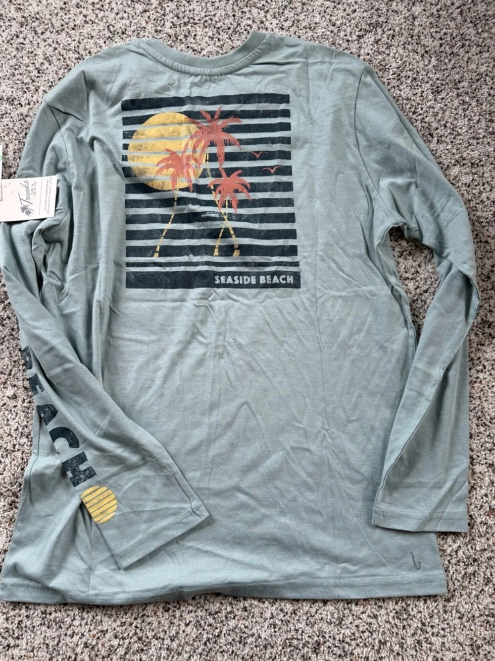 Salt Life Long Sleeve Tee in Sage Green with Yellow Accent - Picture 2 of 2